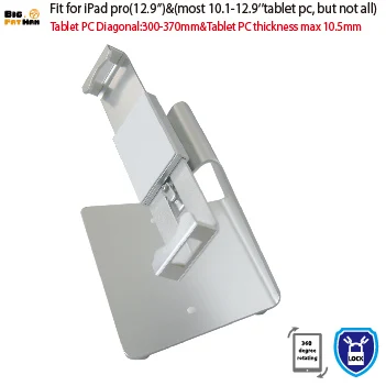 Suporte universal de segurança para tablet, suporte de montagem antifurto, 10.1-12.9 polegadas