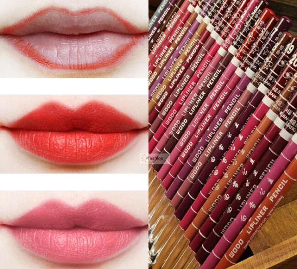 12Pcs Waterproof Lip Liner ดินสอไม้ Lipliner ปากกาสำหรับริมฝีปากที่แตกต่างกันสี Beauty เครื่องสำอางสตรีเครื่องมือ