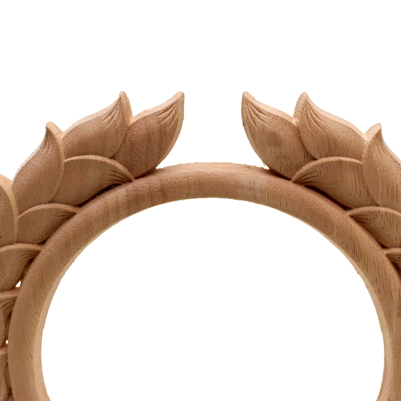 Floral Wood Carved Decal Corner Appliques Frame Wall Furniture Woodcarving Decorative Wooden Figurines Crafts Home Decor