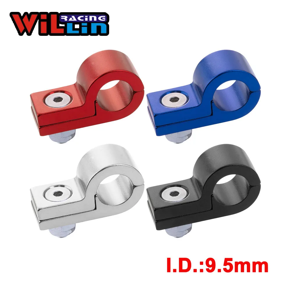 2pcs/pack Billet Aluminum Line P Clamps P Clips To Suit I.D. 9.5MM 3/8'' Tubing Line WLJN02-03 Gold/Purple/Red/Blue/Silver/Black