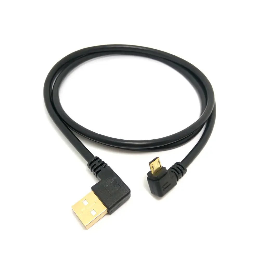 High quality gold plated plug 15cm short 90 degree Left angle USB A male to Micro USB Male Right angle data power cable