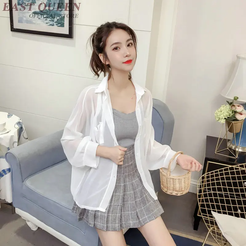 Weiß Frauen Tops Sommer 2019 Sonnenschutz Kimono Strickjacke Shirt Weibliche Batwing Hülse Außerhalb Koreanische Frauen Tops Und Blusen DD2226