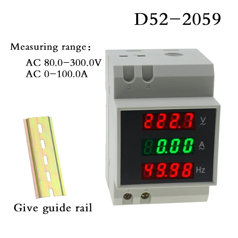 D52-2059 guide type digital digital display ac voltmeter frequency meter.AC80.0-300.0V  AC0-100.0A