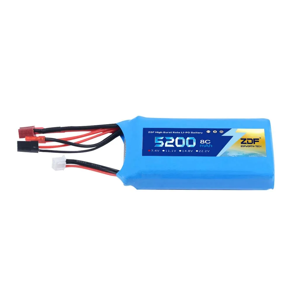 Bateria Lipo Poder ZDF 8C 2 S 7.4 V 5200 mAh Li-Po Bateria Para 1/5 RC carro A Gasolina transmissor Bateria de Li-poli