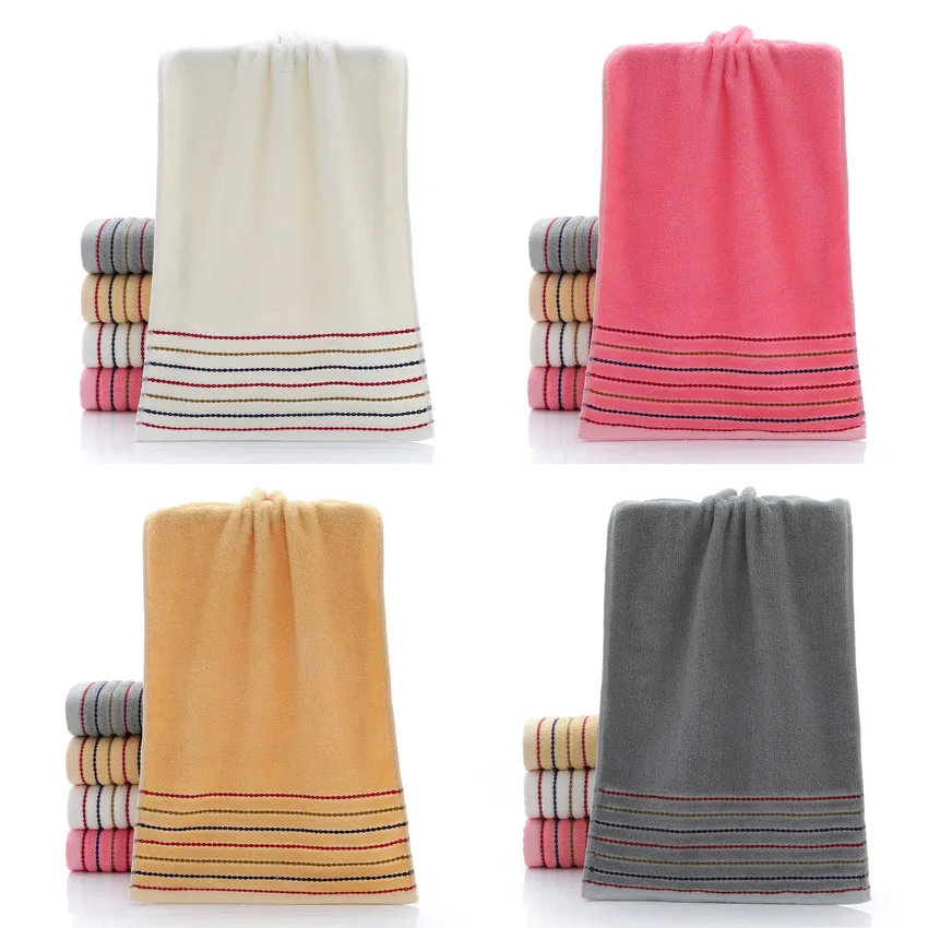 100% Cotton Striped Towels Set Soft Bath Thick Shower Bathroom Home Spa Face Towel for Adults Kids Toalla Serviette Handtuch