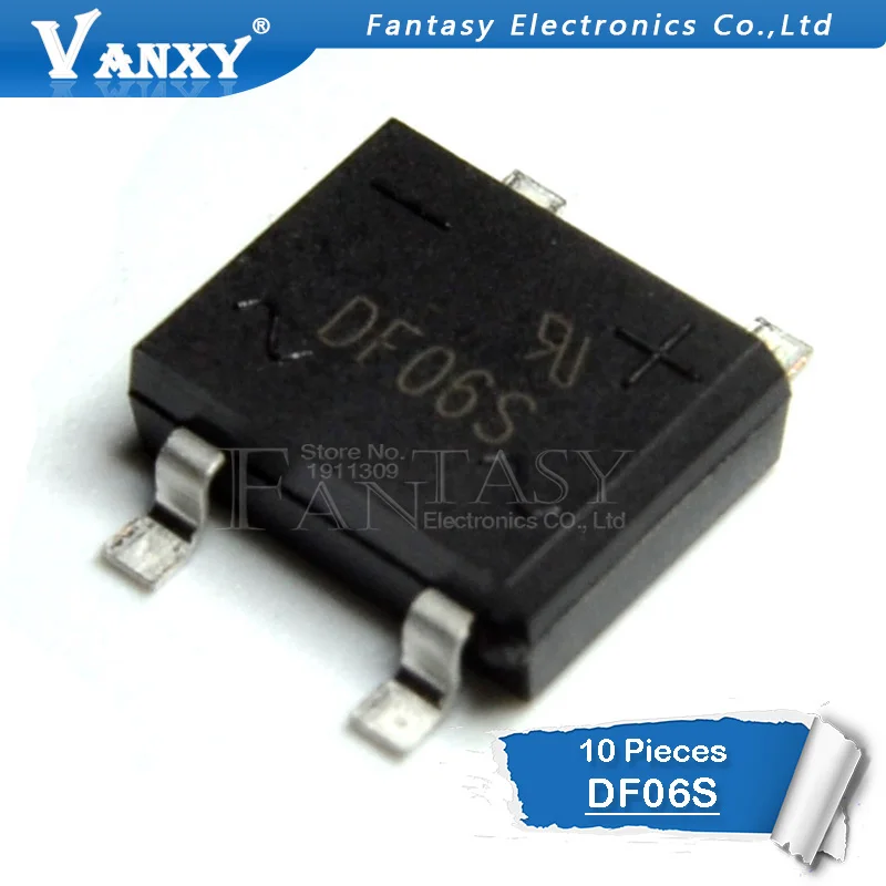 10 sztuk DF06S SMD 4 stopy DF06S SOP-4 DF06 mostek prostowniczy prostownik oryginalny autentyczne