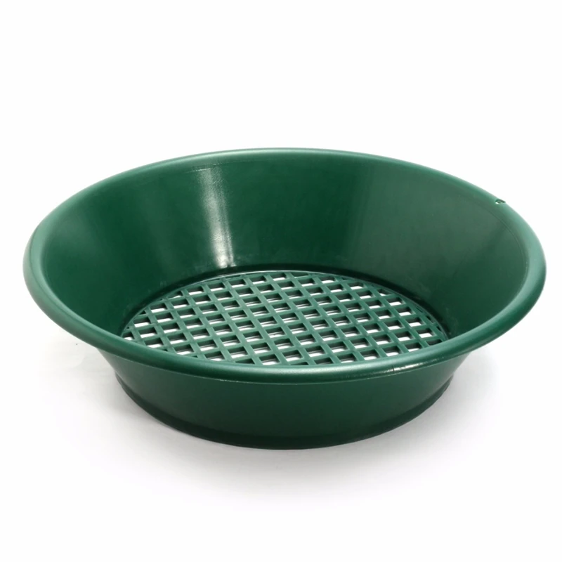 TOP 1Pc Green Gold Pan Sifting Classifier Mesh Screen Mining Sifter Metal Detecting Tool 34x34x10Cm Panning Classifier