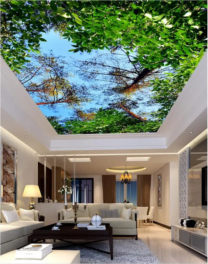 

Blue sky ceiling living room bedroom ceiling Landscape wallpaper murals 3d mural paintings