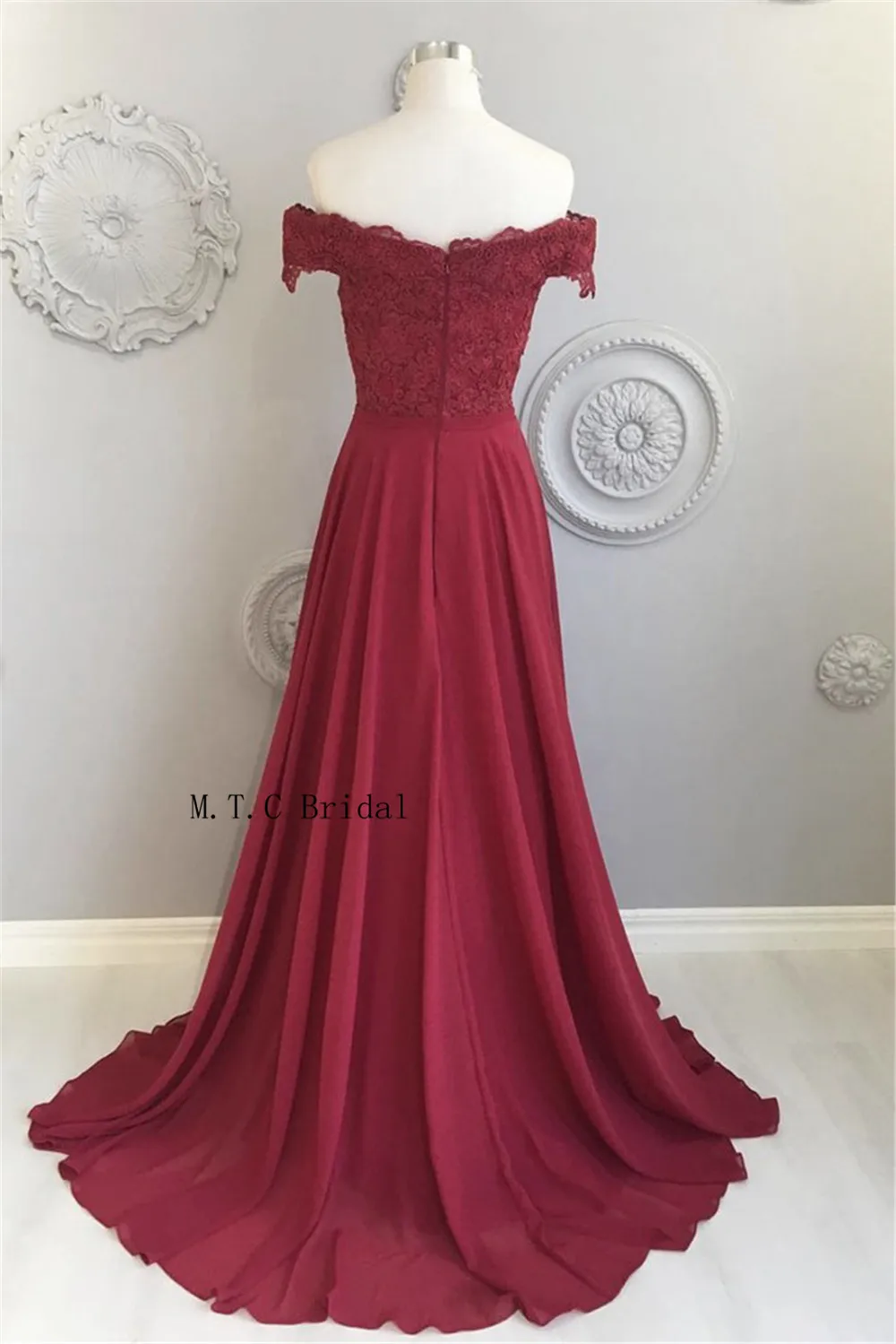 Burgund Lange Abendkleid 2019 Spitze Top EINE Linie Bodenlangen Einfache Prom Kleider Günstige Heißer Verkauf Hochzeit Party Kleider