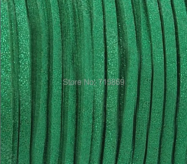 

Free Ship 100 Meters 10mm x 1.5mm Metallic Emerald green Flat Faux Suede Leather Cord For Necklace and Bracelet