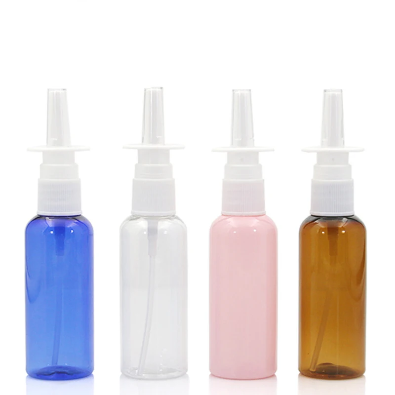 

10pcs/lot 50ml colorful nasal spray PET straight spray bottle plastic bottle makeup liquid dispensing tool stand sprays PJ54-10