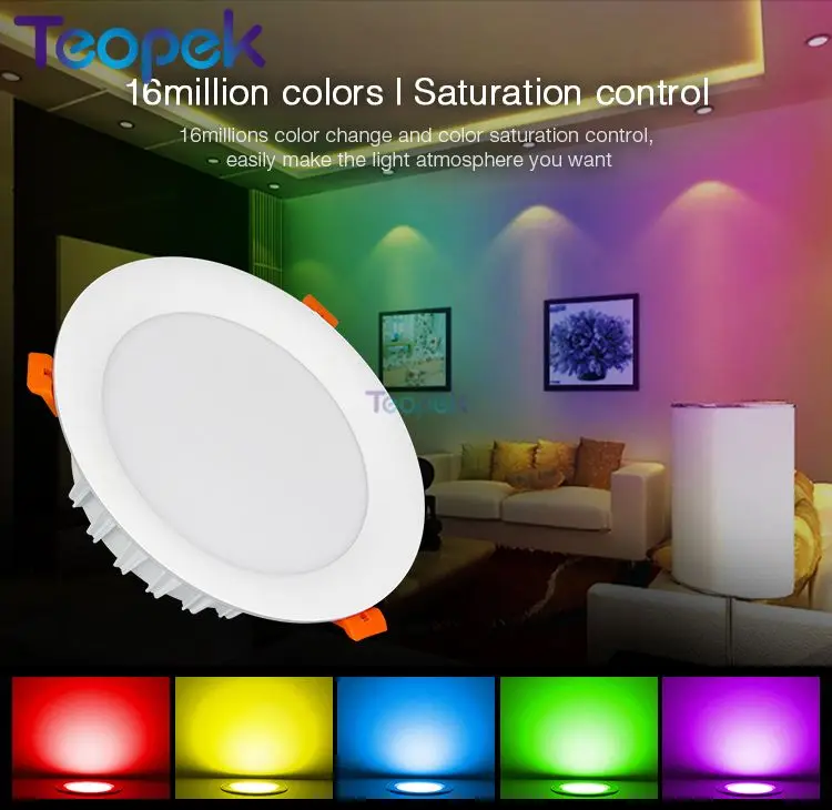 

Miboxer 18W RGB+CCT Led Downlight FUT065 Color Temperature Brightness Adjustable Wireless WIFI APP Control AC100-240V