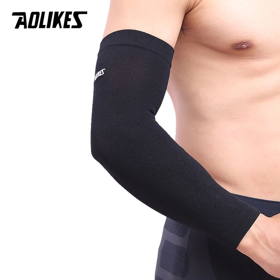 AOLIKES 1PCS Elastic Basketball Tennis arm Sleeve Armband Soccer Volleyball Elbow Protector Pain Band