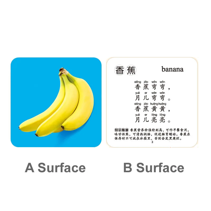 1 scatola di 108 Parola Inglese e Cinese Pinyin Carte di Frutta con Foto Per I Bambini I Bambini In Età Prescolare educazione Mini Libri di Apprendimento