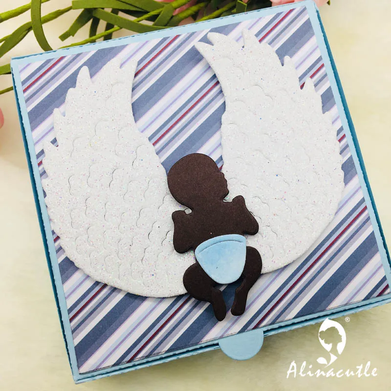 Alinacutle Metal Cutting Dies Cut Pizza Box Alphabet Gift Box Scrapbooking Paper Craft Album Card punch Knife Art Cutter
