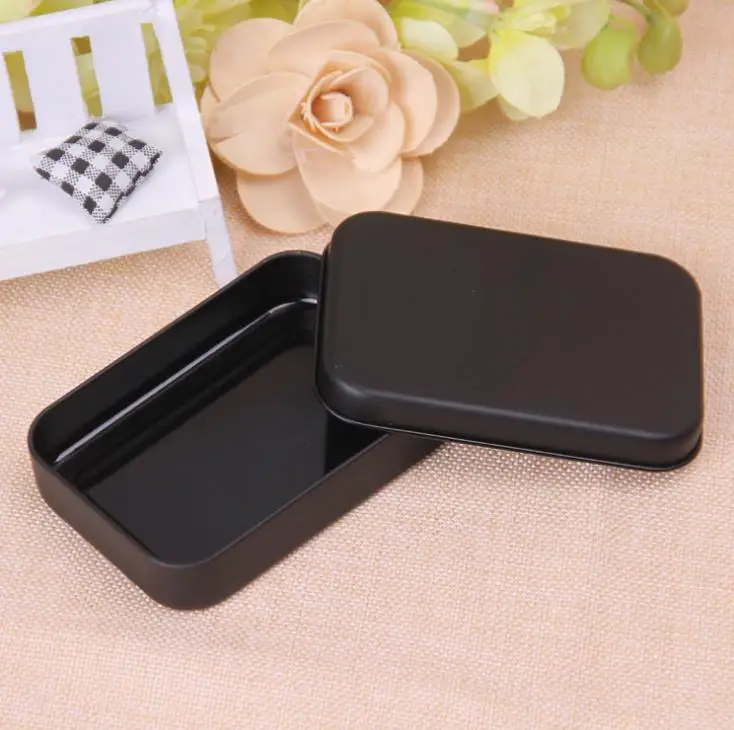 500pcs Mini Tin Box Small Empty Black Metal Storage Box Case Organizer For Money Coin Candy Keys Playing Card Gift Box