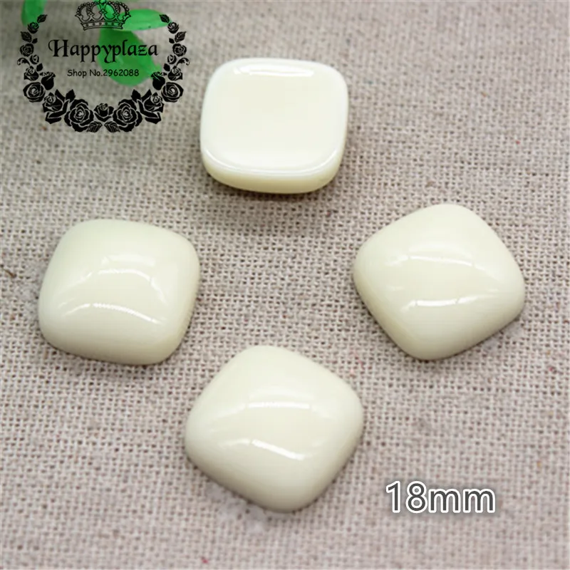 20pcs 18mm New Resin Korea Square Flatback Cabochon DIY Handmade Button/Hair Ornament/Jewelry Decoration Accessories