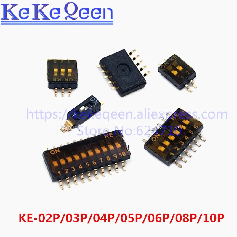 SMD Dial code switch 1.27mm feet pitch coding switch black 1.27 IC type patch thin  KE-2P /3P /4P /5P /6P /8P /10P