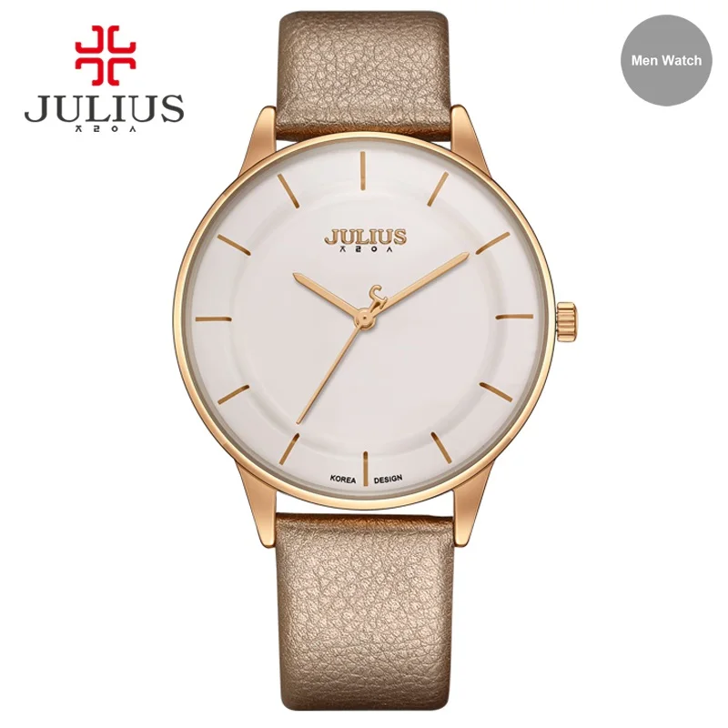 JULIUS Watches Men Simple Leather Watch Stylish Thin Wrist Watch Brand Luxury Designer 2017 New Business Quartz Clock UHR JA-957