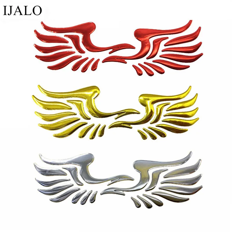 

Double Phoenix Animal 3D car sticker soft PVC Chromed badge emblem Styling decal Rearview mirrow