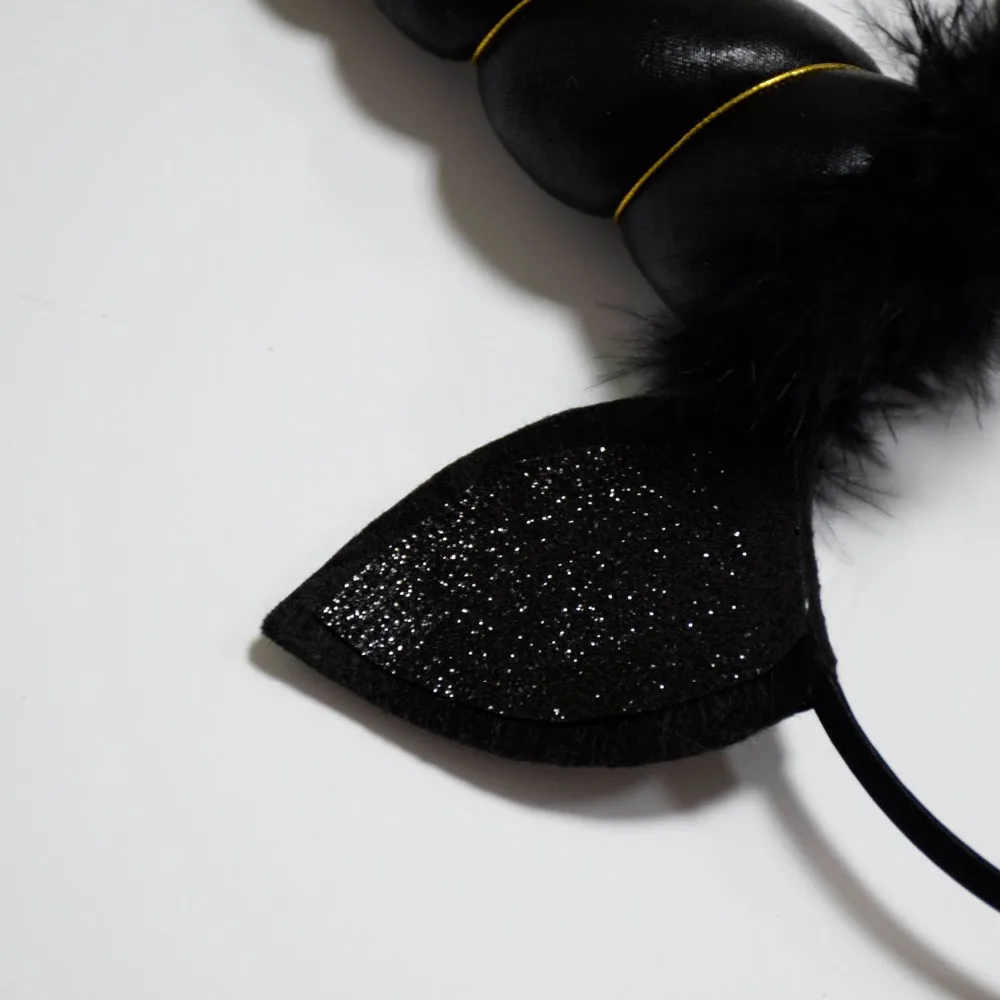 Black Unicorn Headband Glitter Unicorn Horn Feather Hairband Boys Costume Girls Hair Accessories