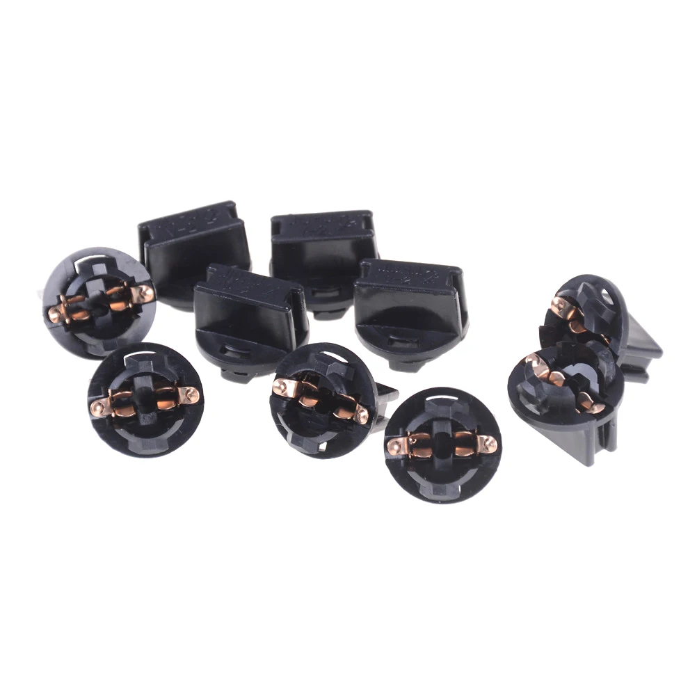 10PCS T10 Socket Dashboard Instrument Panel Socket T10 W5W 168 192 194 Twist Lock Wedge Bases Lamp Dash Bulb Plug black