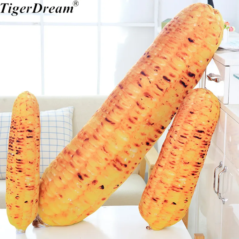 Soft Simulation Washable Roast Corn Toy Sleeping Pillows PP Cotton Stuffed Cushions Children's Room Decoration Food Toys