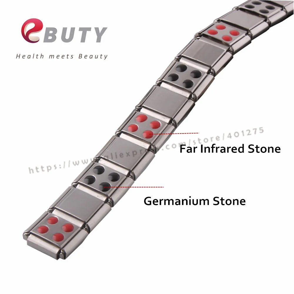 EBUTY Anion Energy Bracelet 20 Germaniums 20 Far Inrared Stones Adjustable Length 22cm Healthy Bracelet 2pcs/lot