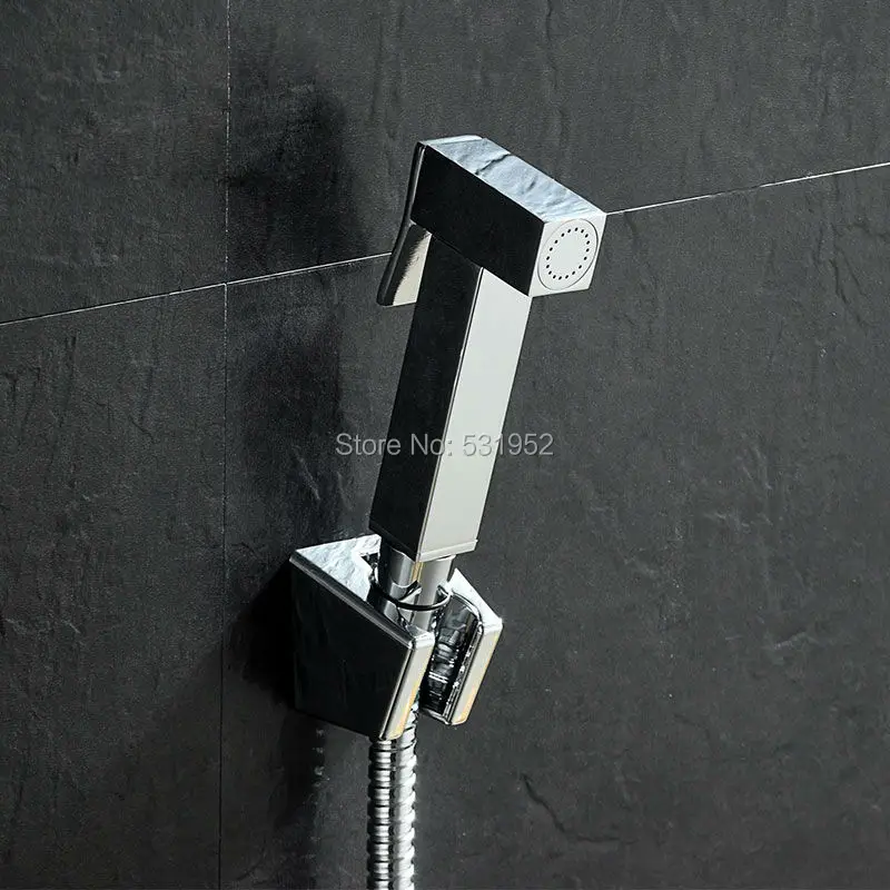 High Quality Wall mouted Toilet Brass Bidet Spray Shattaf Shower Kit Sprayer Jet with Shut off Valve