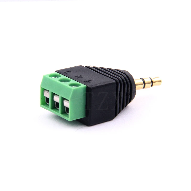 

1pcs Video AV Balun 3.5mm 1/8"stereo male to AV Screw Terminal Stereo jack 3.5 mm male 3 pin Terminal Block Plug connector