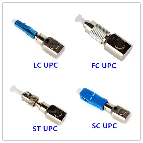 Adaptador de fibra desnuda FC/SC/LC/ST UPC, Conector de fibra desnuda ensamblado, modo único, material metálico