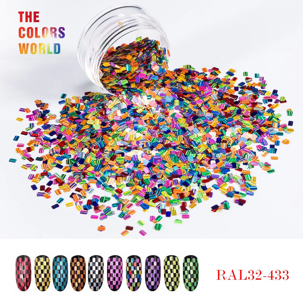 TCT-189  Holographic Stripe Glitter Brillo de rayas Nail Glitter Makeup Nail Art Decoration Nail Makeup Dibujo de brill   DIY