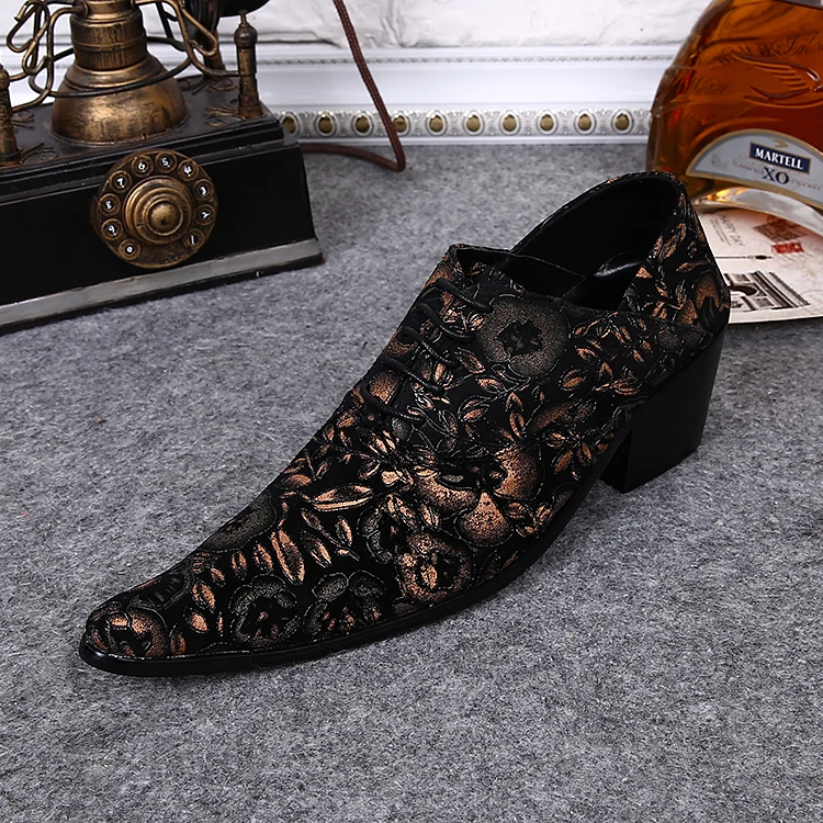 Choudory zapatillas hombre mens italian leather shoes velvet loafers men wedding shoes vintage style high heels oxfords