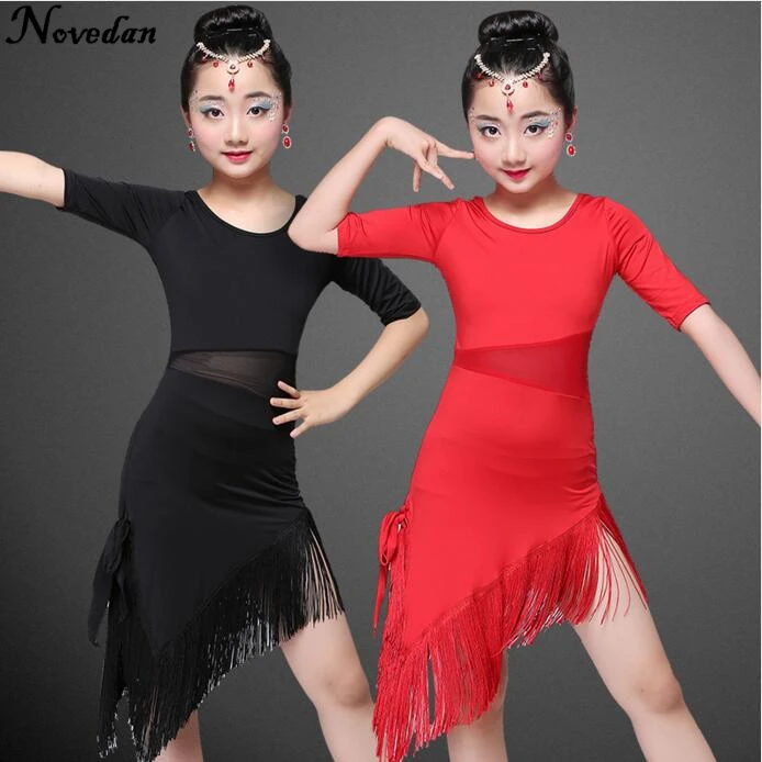 Lace Latin Dance Dress For Girls Child Samba Dress Ballroom Kids Dancing Dress Girl Dancewear Ballet Vestido Baile Latino Girls