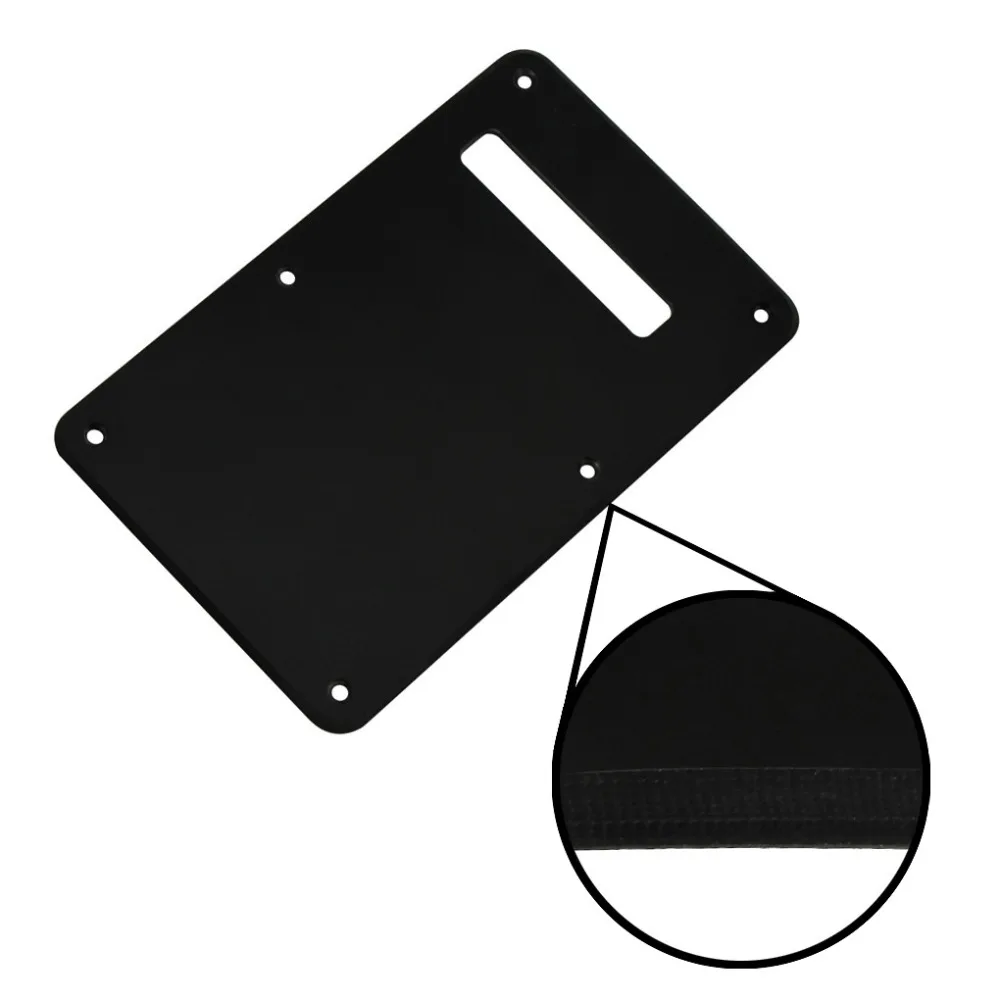 NEW Black 1Ply ST Guitar Back Plate Tremolo Cover Scratch Plate with Screws