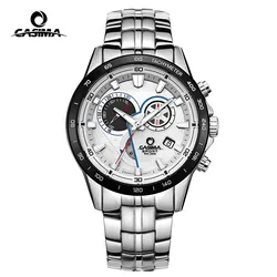 CASIMA Quartz Men's Sports Watches With Date Luminous Multifunctional Chronograph Waterproof Stainless Steel 8210