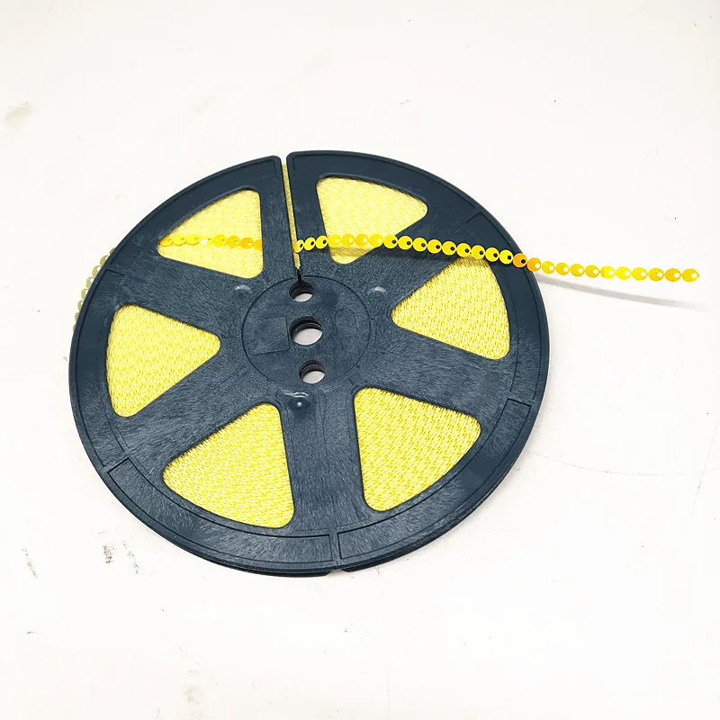 12pcs Garments Parts Two side sequins length 95meters/reel Yellow and White (8920) 5mm side hole Sequin Reels