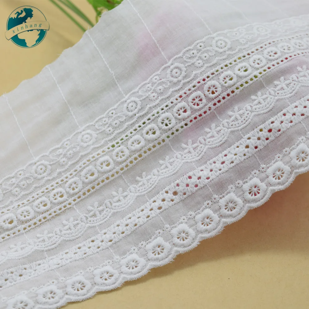 11cm Width 100% Cotton Embroid lace fabric Sewing Dress Ribbon Trim DIY Garment Accessories Womens dresses Lace for crafts#3314