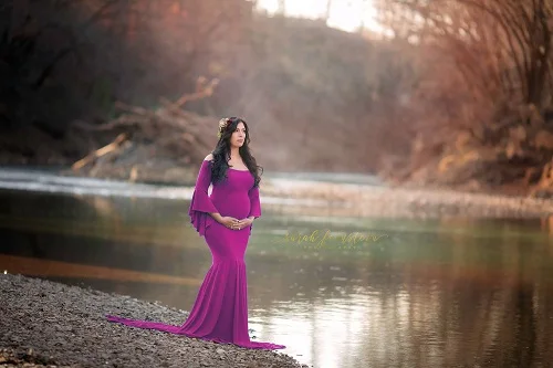 New Style Maternity photography props  Maternity gown Cotton Maternity Dress Maternity Fancy Photo Shooting pregnant dress