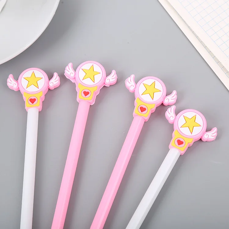 

40 pcs Creative Stationery Fairy Magic Wand Neutral Pen Cute Student Cartoon Angel Water-based Signature Pen Kawaii School