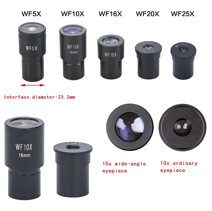 

Wide Angle Lens Biological Microscope Eyepiece WF5X WF10X WF16X WF20X WF25X Microscope Lens AccessoriesMonocular Oculars