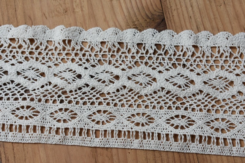 12cm Wide Beige Color Patchwork Cotton Crocheted Lace Ribbon Apparel Sewing Fabric Material DIY Handmade Accessories