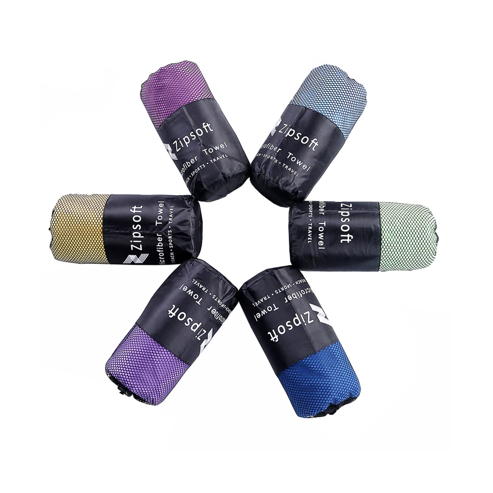 ジッパー付きスポーツタオル,ビーチタオル,マイクロファイバー,生地,メッシュ,速乾性,旅行ブランケット,水泳,キャンプ,ヨガマット