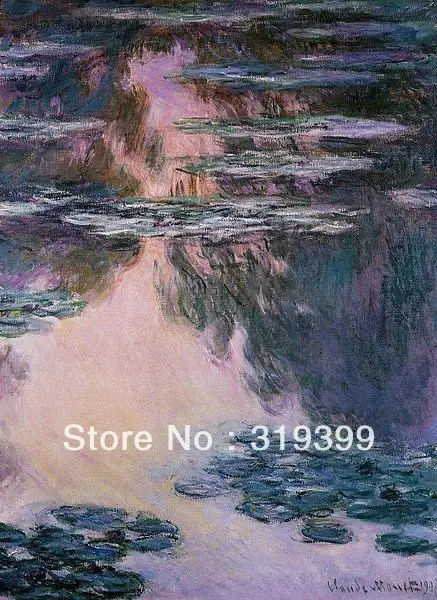 100% handmade Oil Painting Reproduction on linen canvas with Museum quality,Water-Lilies (Bridgestone Museum) by Claude Monet