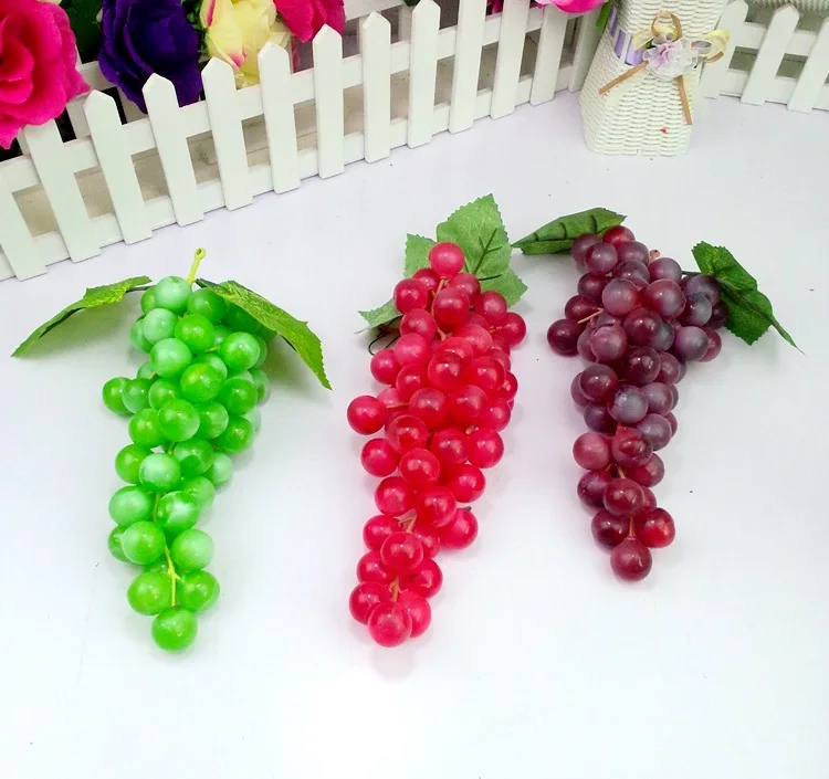 Simulação realista de uvas ramo de frutas brinquedo comida cozinha vegetal fingir casa jogar brinquedos das crianças decoração ajuda de ensino