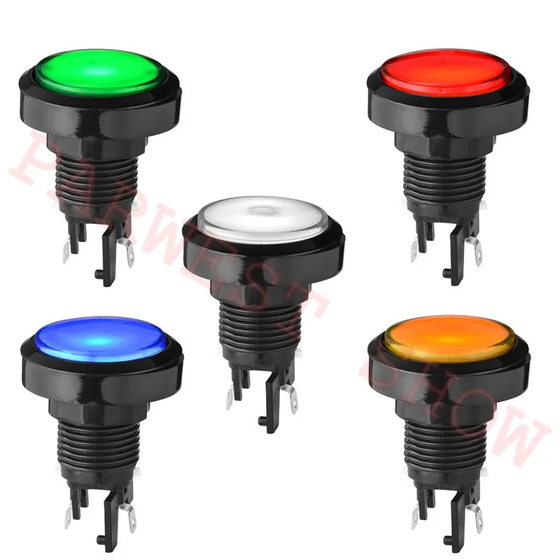 10pcs 45mm Illuminted arcade buttons with 12V LED Lights for Arcade Video Game Round LED Push Button with Micro-Switch