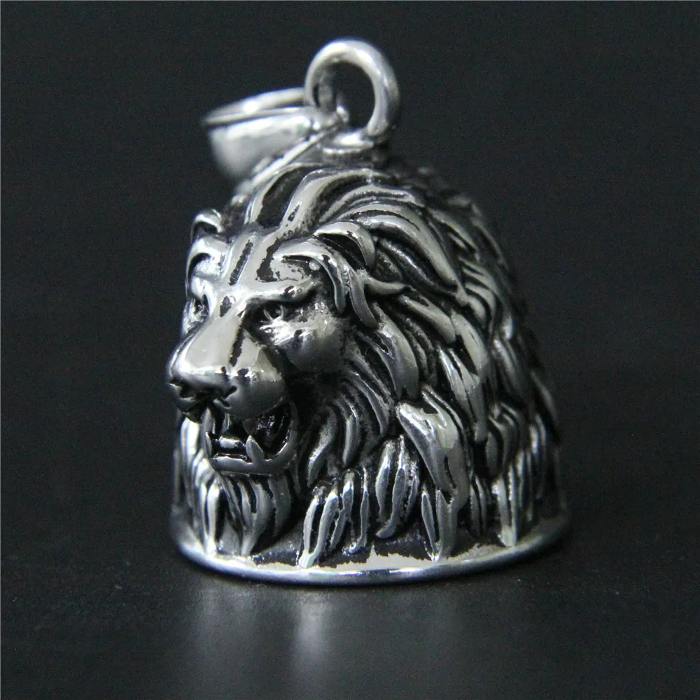 5pcs/lot Newest Biker Lion King Tinkle Bell Pendant 316L Stainless Steel Cool Lion Bell Pendant