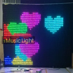 Customize P6cm 2MX3M PC/ DMX Controller LED Video Vision Curtain RGB Displayl For Party Wedding Band DJ Club Background