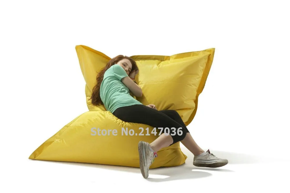 yellow and green outdoor sleeping chair, indoor relaxing beanbag sofa