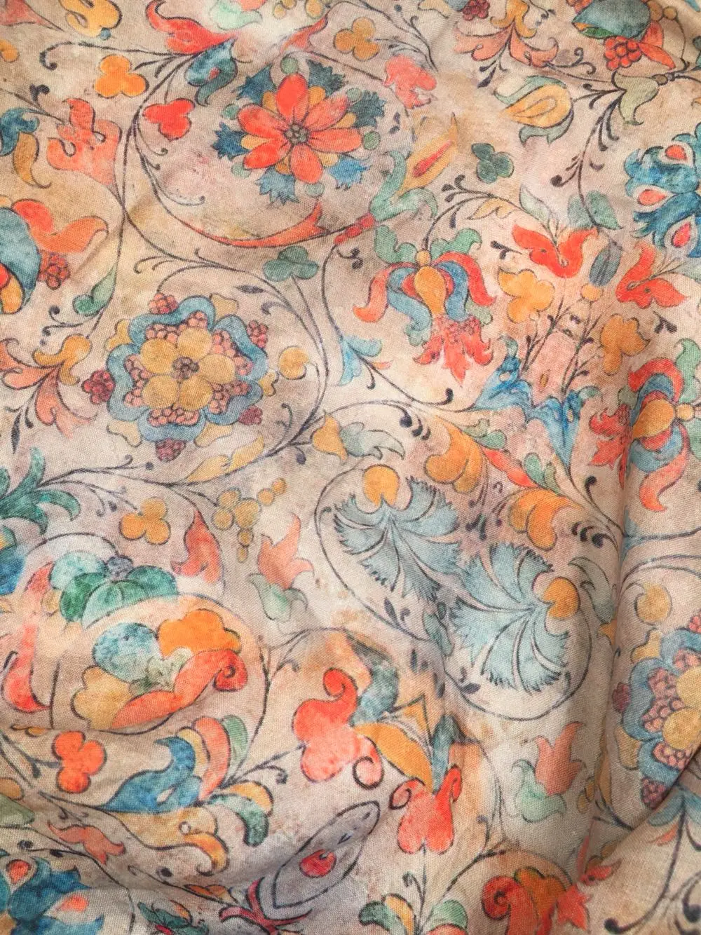 High quality pure ramie fabric Thin digital printing tissu High-end dresses clothes material